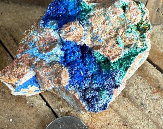 Deep Blue Azurite Crystal Specimen – Raw Natural Mineral, Arizona Sourced (2.3 inch)