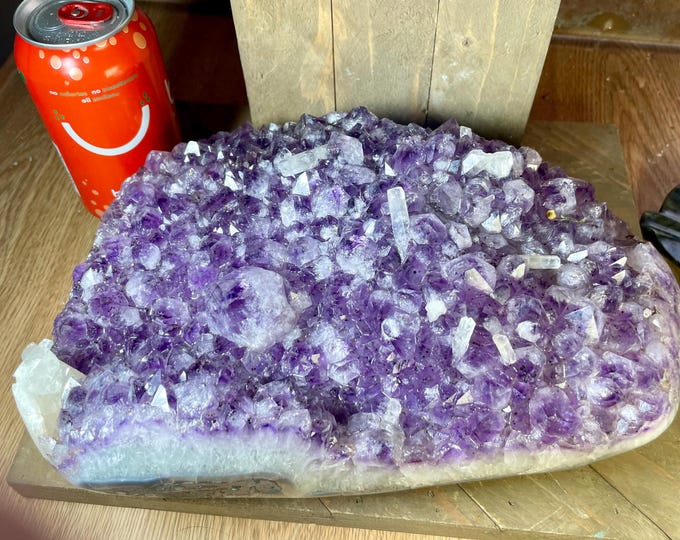 Amethyst Clusters Druzy  WITH POLISHED SIDES ,Purple Amethyst Cluster, Amethyst  Druzy Crystal,  ,Raw Purple  Amethyst POLISHEDblk
