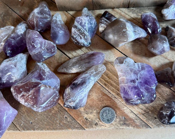 2.2 lbs Tumbled Amethyst Points stones Tumbled Amethyst Points Amethyst Quartz from Polished Natural Stones