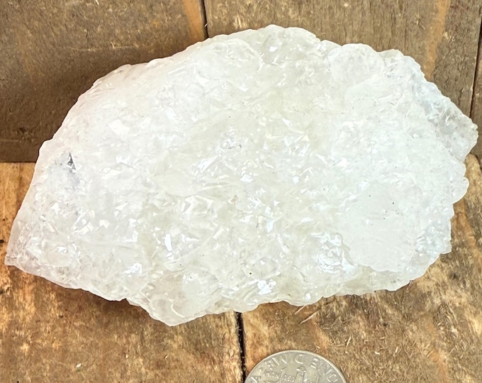 White Aragonite Crystal Cluster from Mexico – Raw  Stone Décor, Rare Mineral Specimen, bflat3