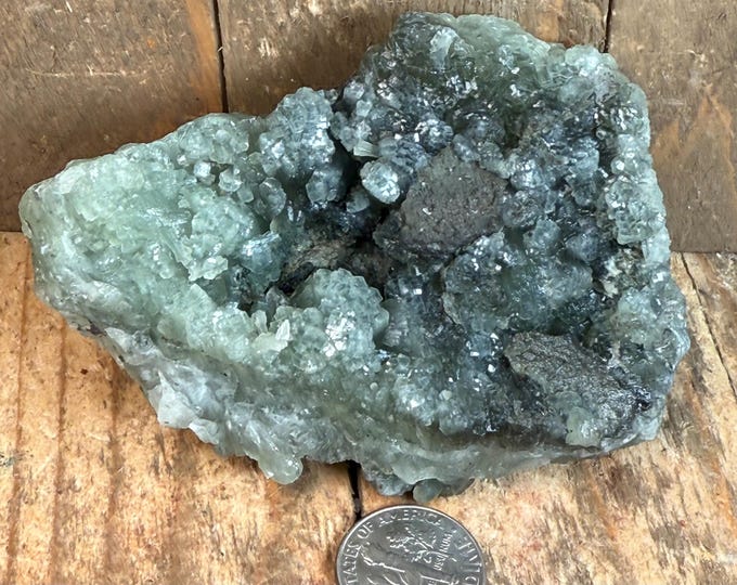 Amazing Prehnite with Epidote Crystal Cluster – Raw Green Mineral Specimen | Stone for Collection, Reiki, and Home Decor 32