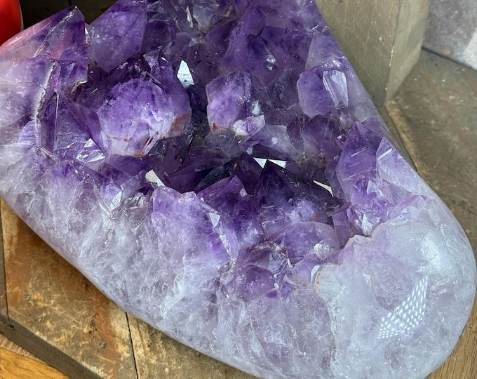 Enormous Amethyst Clusters Druzy  WITH POLISHED SIDES ,Purple Amethyst Cluster, Amethyst  Druzy Crystal,  ,Raw Purple  Amethyst display1-1