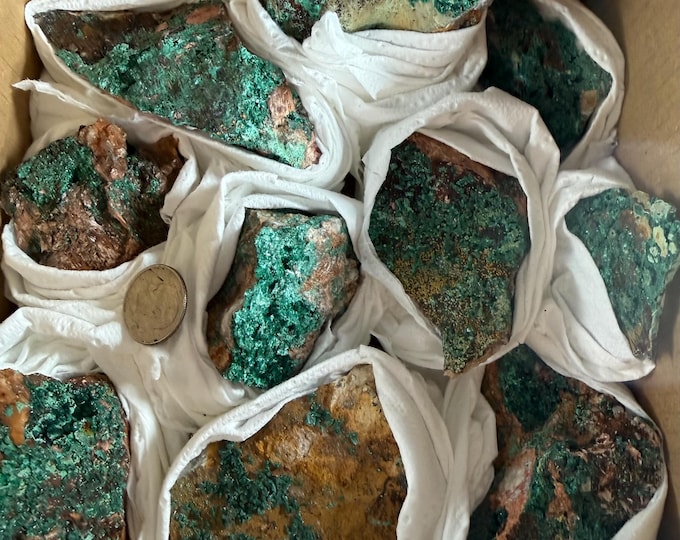 10 pcs flat Natural malachite Azurite Crystal Raw  Specimen,