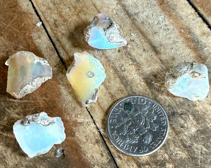 5 pcs. Rough Ethiopian Opal Gemstone, Raw Crystal Stone