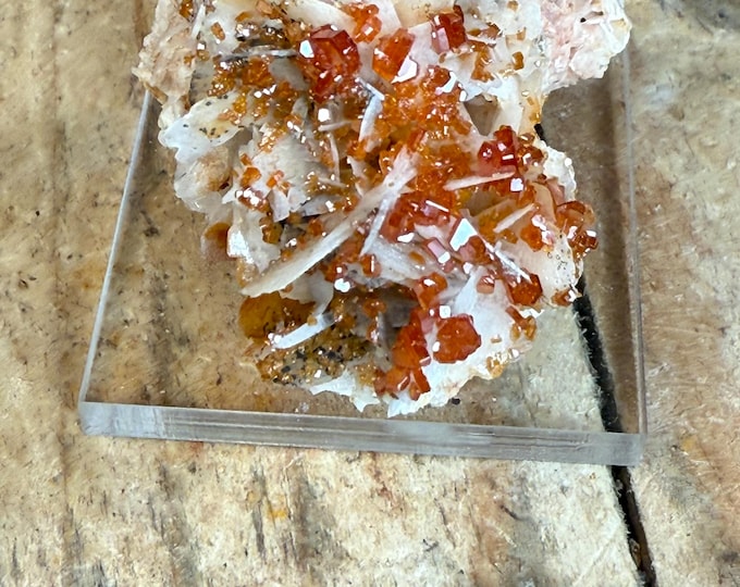 Vanadinite Crystals – Sparkling Red Vanadinite on Matrix, Specimen, Collectible Crystal from Morocco,  1.8 inch