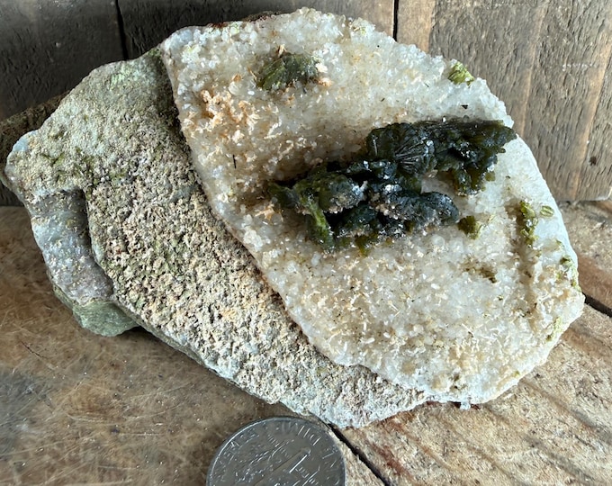 Green Epidote  Crystal Stone from Morocco,  Crystals, Stones, 3.5 inch