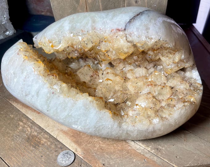 Substantial polish Citrine Crystal Druzy Crystal Cluster Display Specimen Healing Chakra Geode, Home Décor, Druze Crystal, Citrine AAA3