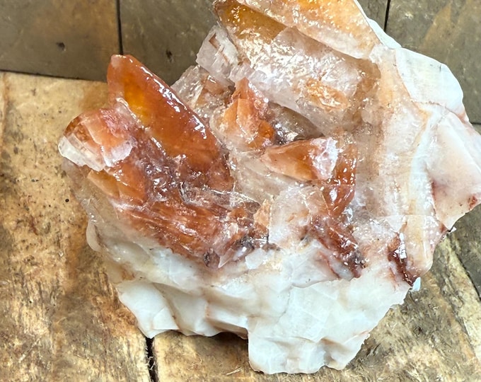 Beautiful Red Dog tooth calcite from Morocco Cluster, Morocco, Gorgeous Red Calcite/Dogtooth Calcite Point Cluster DDFLAT4
