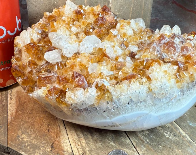 Polished Citrine Druzy Crystal Cluster – Mountainous Display Specimen | Natural Citrine Quartz for Healing, Decor, Collection ,displayone-1