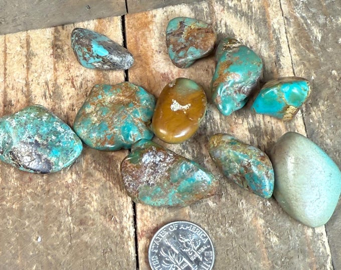 10 PCS Hubei Turquoise Nugget – Raw Turquoise Rough Stone, Natural Turquoise Tumble for Jewelry Making, and Crystal Collectors point21