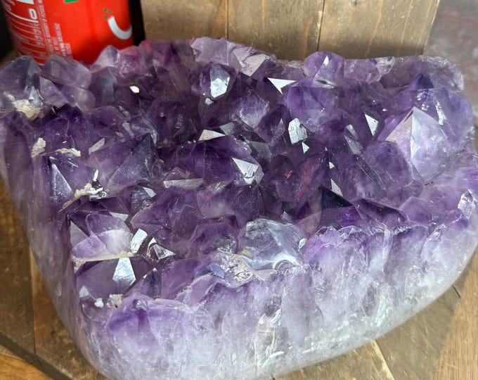 Enormous Amethyst Clusters Druzy  WITH POLISHED SIDES ,Purple Amethyst Cluster, Amethyst  Druzy Crystal, Raw Purple  display1-4