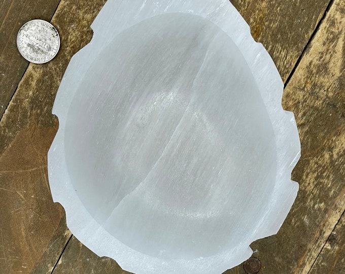 Selenite "Charging" Leaf Bowl White Crystal Stone Reiki CHARGED Healing Cleansing 2