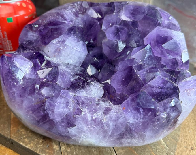 Enormous Amethyst Clusters Druzy  WITH POLISHED SIDES ,Purple Amethyst Cluster, Amethyst  Druzy Crystal, Raw Purple  display1-4