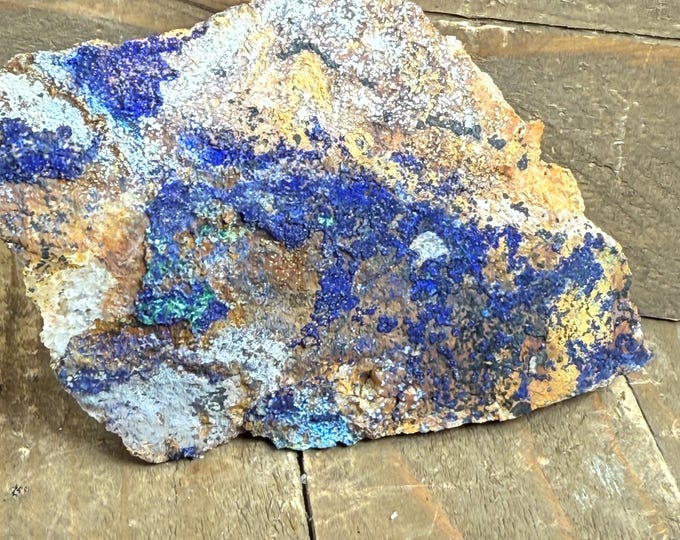 Brilliant Azurite & Malachite Crystals – Natural Azurite Mineral Specimen from Morocco | Vibrant Raw Crystal Cluster, Collectible bflat3