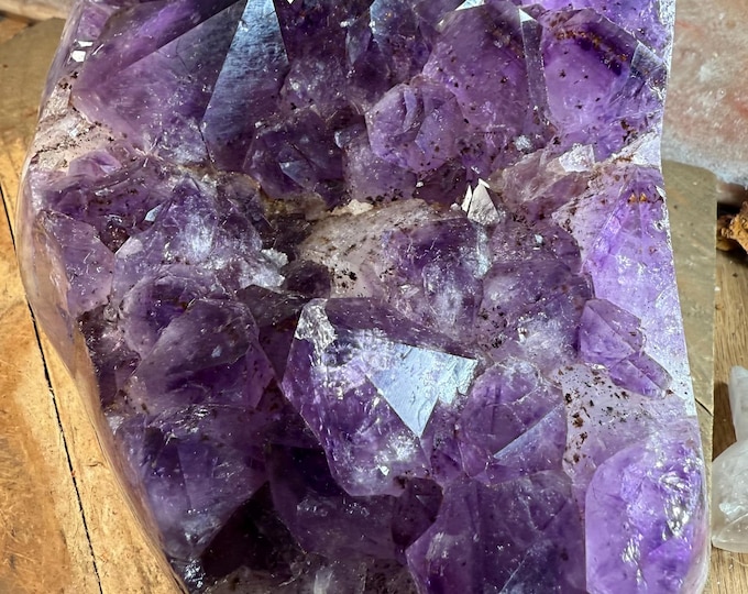 Enormous Amethyst Clusters Druzy  WITH POLISHED SIDES ,Purple Amethyst Cluster, Amethyst  Druzy Crystal, Raw Purple  10.x6x3 inches 12.4 lbs