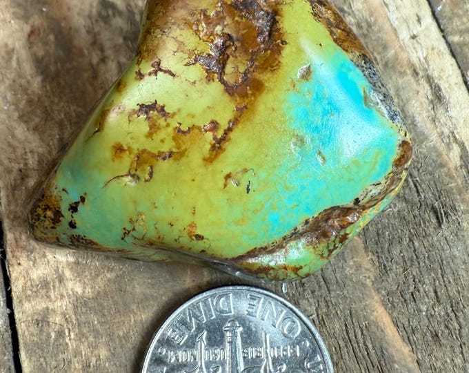 1 PCS Hubei Turquoise Nugget – Raw Turquoise Rough Stone, Natural Turquoise Tumble for Jewelry Making, and Crystal Collectors CAB1-3