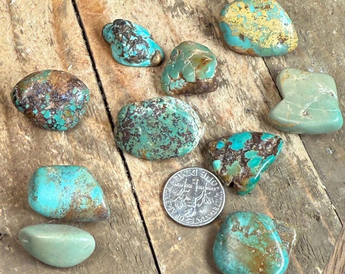 10 PCS Hubei Turquoise Nugget – Raw Turquoise Rough Stone, Natural Turquoise Tumble for Jewelry Making, and Crystal Collectors point21
