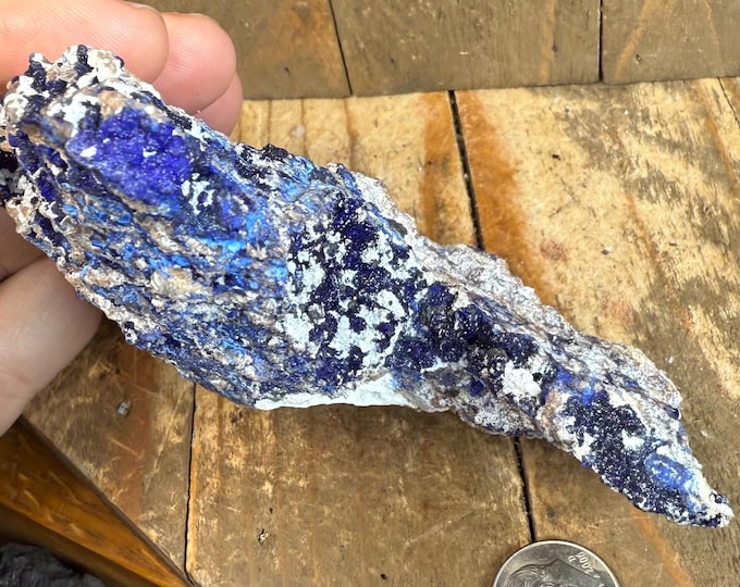 Brilliant Azurite Crystal Specimen | Natural Azurite from Mexico | Handpicked Mineral Specimen | Collector Display Piece 32