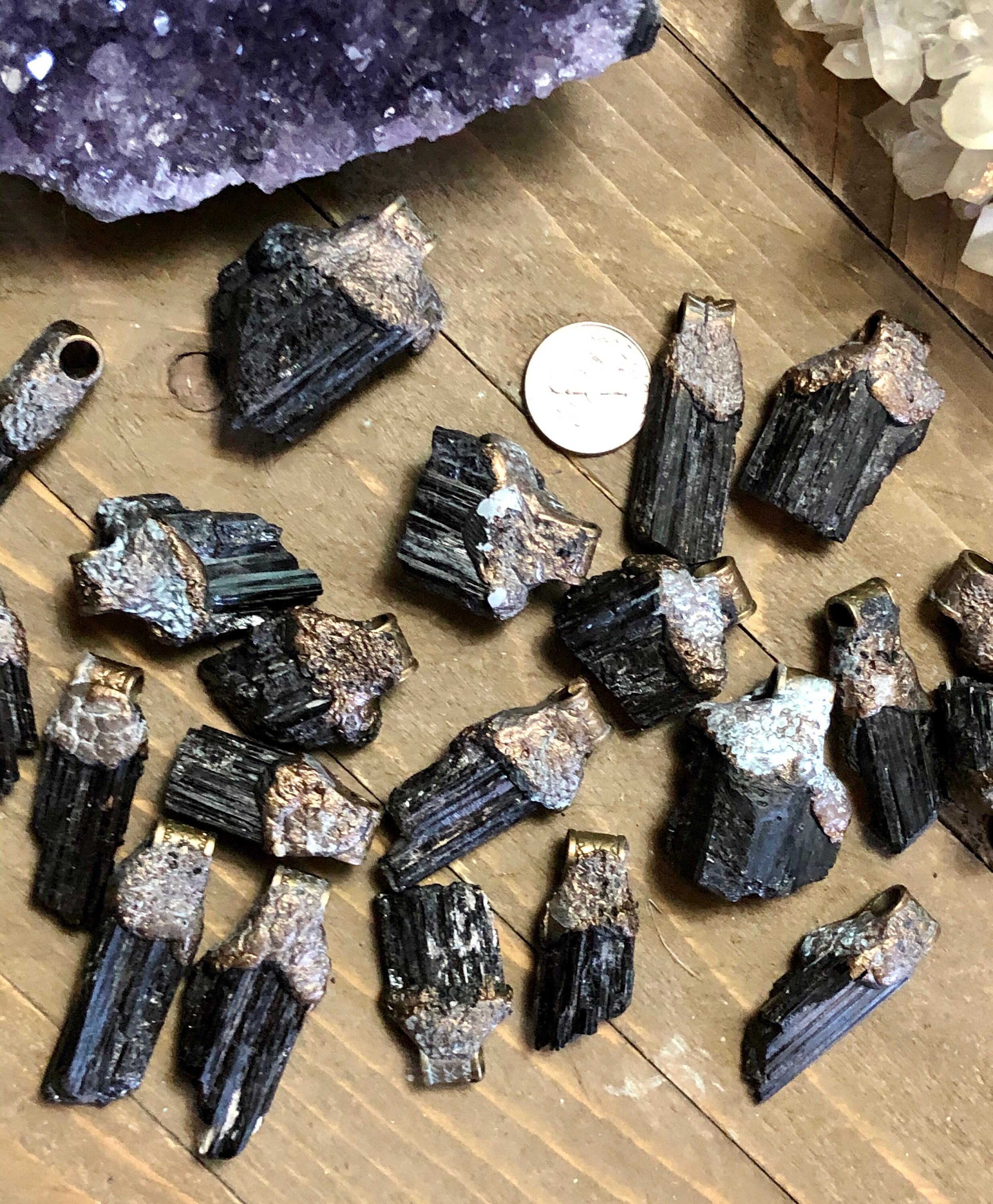 Black Tourmaline pendants lot ,Black Tourmaline Pendant