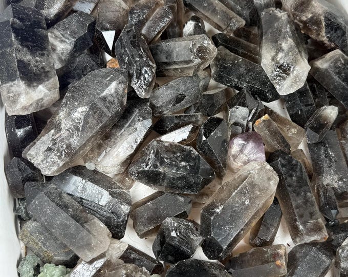 half pound Smoky Quartz  points   Crystal  Smoky Quartz Crystal Raw Gemstone , Smoky Quartz cluster