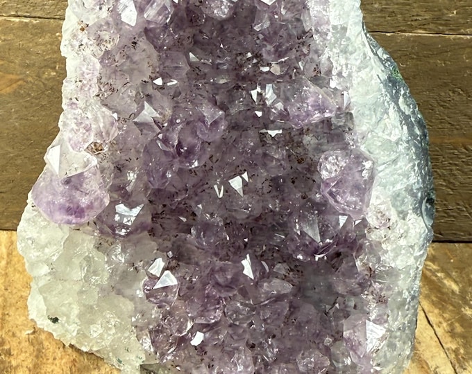Standing Amethyst Cluster ,Brazilian Druzy Geode with Cut Base  Display, Home Decor 3.5 inch