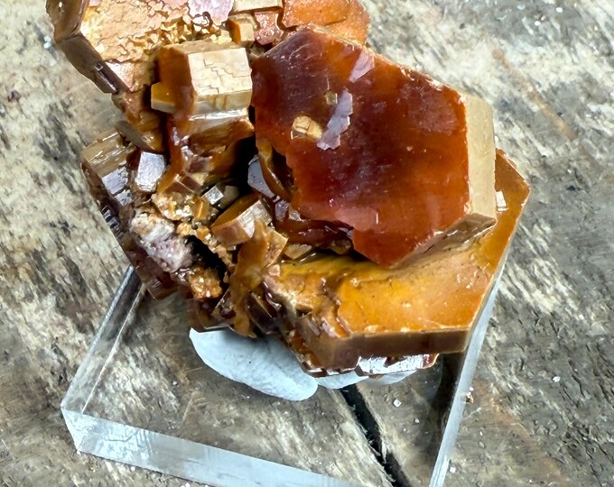 Beautiful Vanadinite Crystals – Sparkling Red Vanadinite on Matrix, Natural Mineral Specimen, Collectible Crystal from Morocco,  BFLAT7