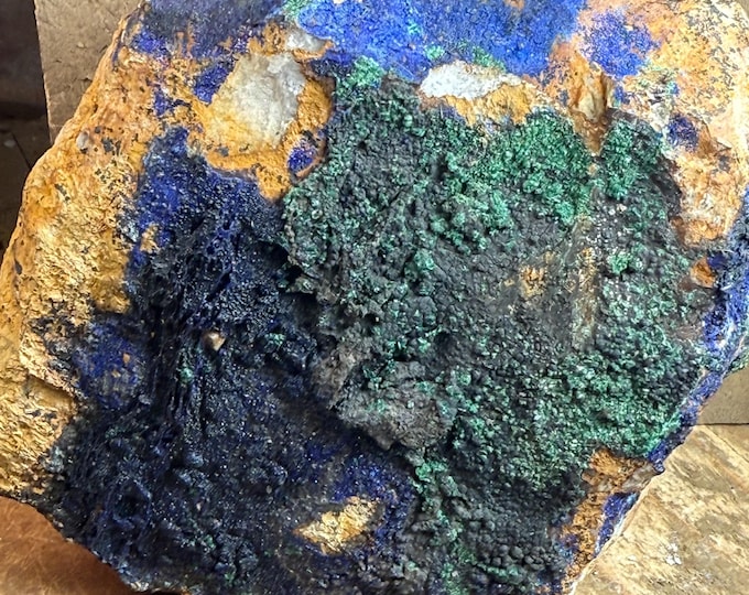 big Brilliant Azurite & Malachite Crystal Specimen – Vibrant Natural Mineral from Morocco | Stunning Decor , Collector’s Piece 20