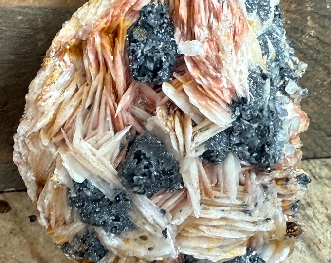 Cerussite Crystals with Galena and Barite – Rare Mineral Specimen from Morocco | Collectible Crystal,  Display Piece 2.5 inch