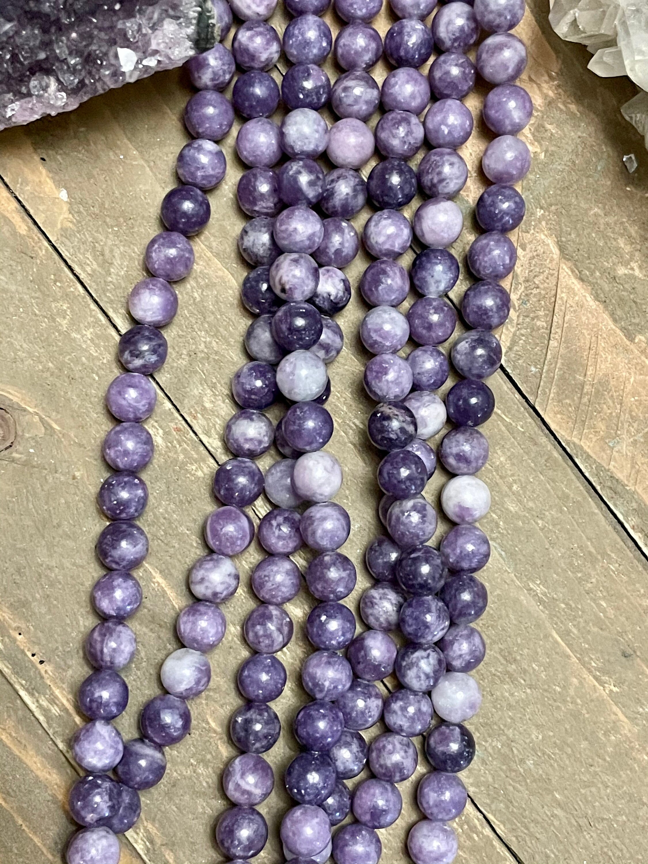 lepidolite Rounds Plain Rounds beads, Approx 8 mm Plain Rounds ,Mala ...