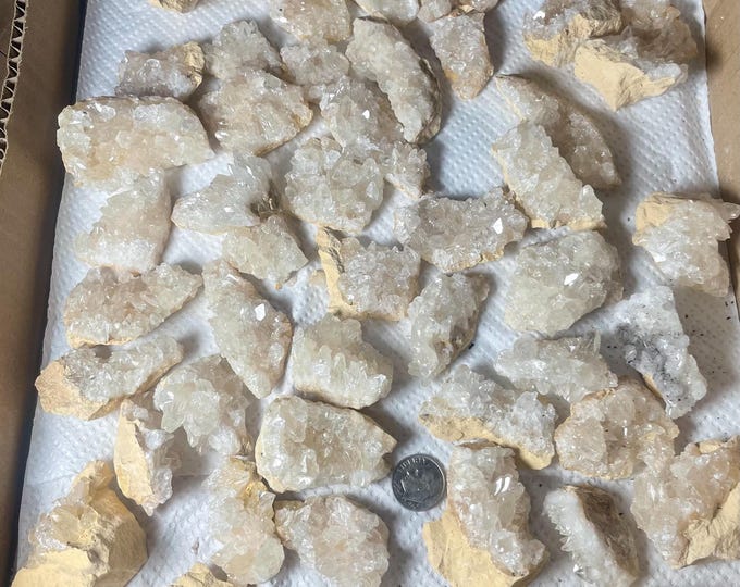 ONE Beautiful Dogtooth Calcite Crystal Point Cluster, Morocco, Gorgeous Golden Stellar Beam Calcite/Dogtooth Calcite Point Cluster ROW1-4