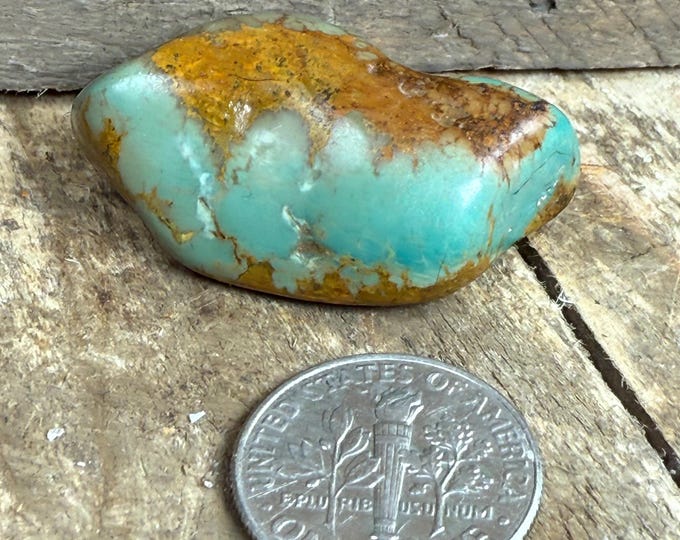 1 PCS Hubei Turquoise Nugget – Raw Turquoise Rough Stone, Natural Turquoise Tumble for Jewelry Making, and Crystal Collectors CAB1-4