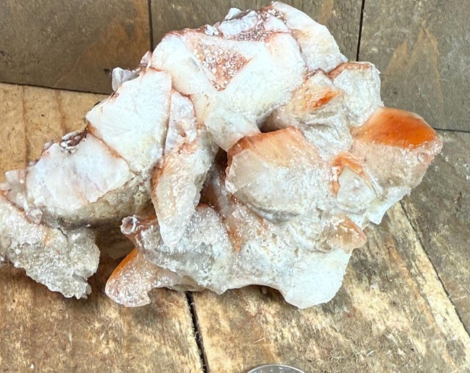 Beautiful Red Dog tooth calcite from Morocco Cluster, Morocco, Gorgeous Red Calcite/Dogtooth Calcite Point Cluster bFLAT6