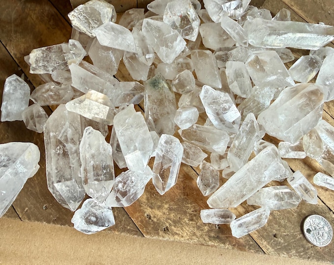 2.1 lbs Clear Quartz Points from Brazil, Rough Healing Crystals
