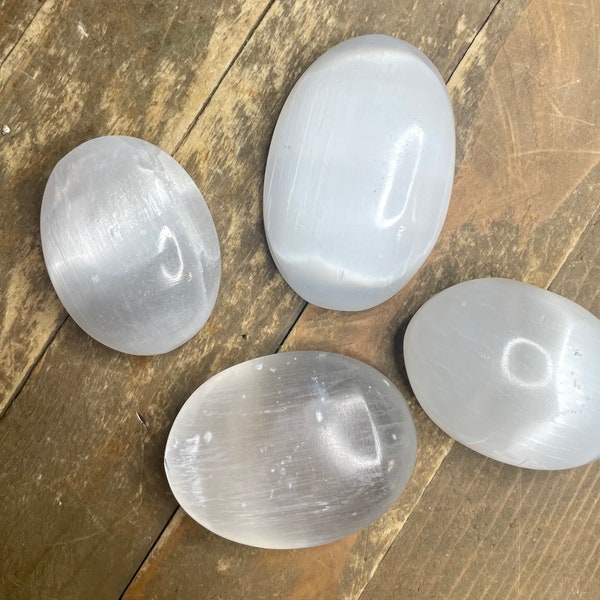 Selenite Palm Stone ,Selenite is one of the more powerful healing stones, Selenite Crystal Stone-Polished Selenite Stone, Crystals sbox,