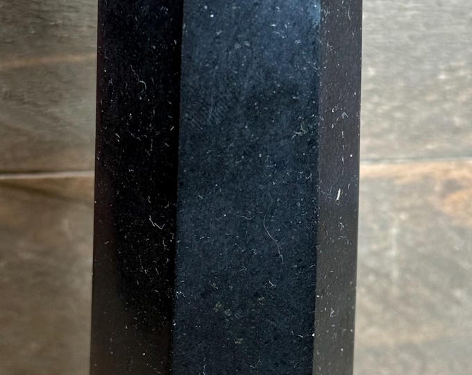 Black Tourmaline Crystal Towers ~ Natural Crystal Point Obelisk has imperfections  tourmaline Specimen, Crystals, Stones, 39