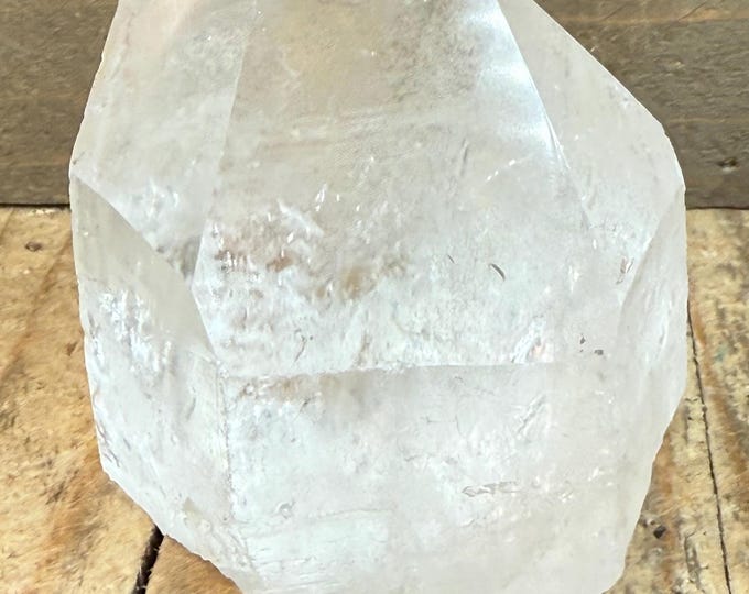 Polished top Quartz Point cut base quartz crystal point minor imperfections, Quartz point crystal ,Clear Quartz Tower, 2.4 inch