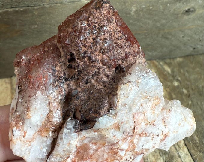 Red Dragon Quartz – Hematite Coated Red Phantom Quartz Crystal | Natural Raw Crystal, Display Specimen, jflat4