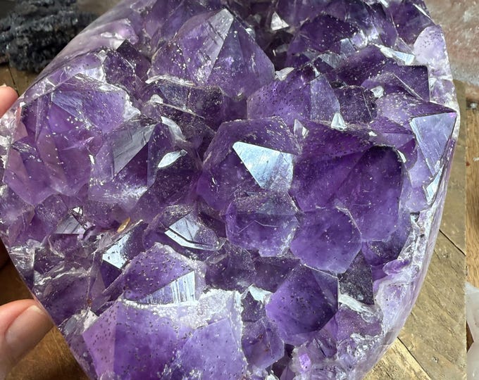 Enormous Amethyst Clusters Druzy  WITH POLISHED SIDES ,Purple Amethyst Cluster, Amethyst  Druzy Crystal,  ,Raw Purple  Amethyst display1-1