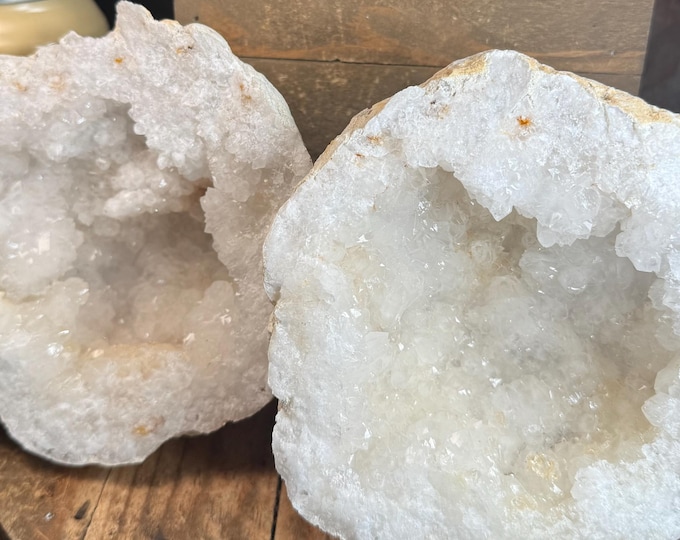 Large Moroccan Crystal Geode: Sparkly Calcite Crystals, 5 Inches