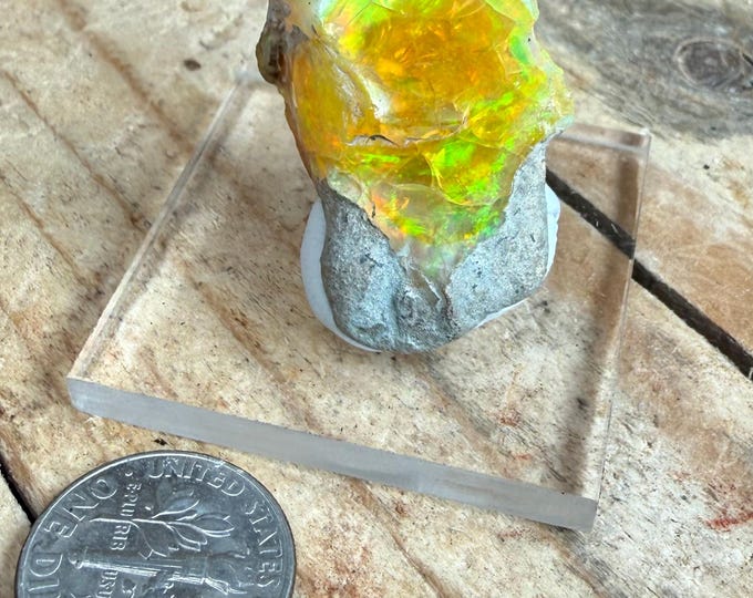 Rough Ethiopian Opal Gemstone, Raw Crystal Stone (31mm)