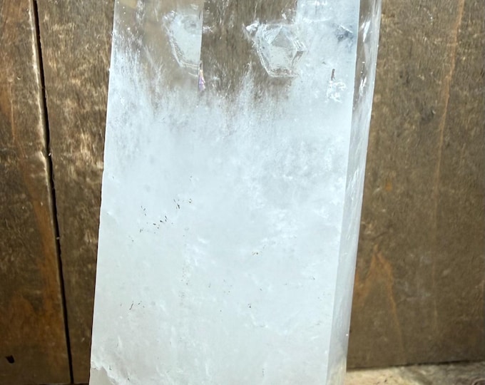 Polished Quartz Point minor imperfections, Quartz point crystal ,Clear Quartz Tower,,  Clear Quartz 4.7 inch
