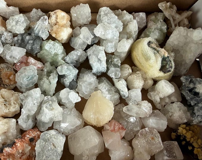 51 pcs Raw Minerals India Crystal Cluster flat  | Natural Mineral Specimen |  Raw Minerals India