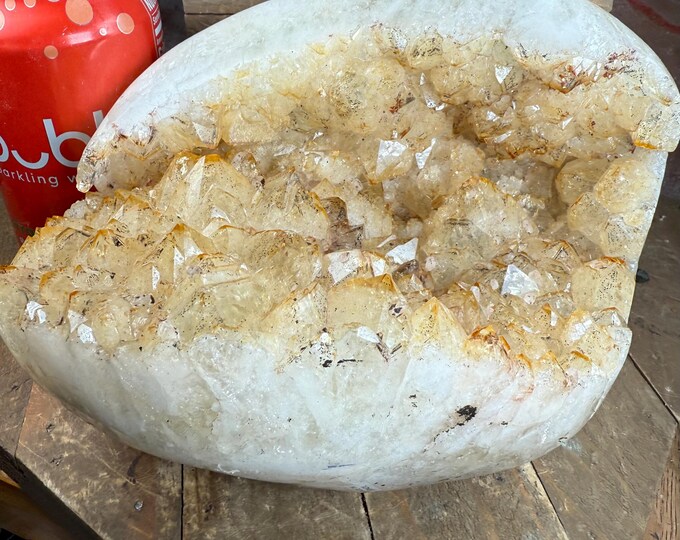 Polished Citrine Druzy Crystal Cluster – Mountain-Like Citrine Geode Specimen | Healing Chakra Stone, Home Décor Display display2-1
