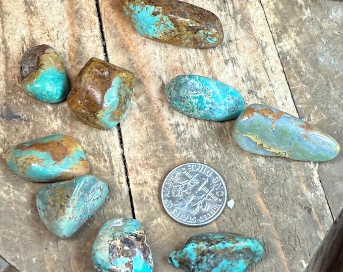 10 PCS Hubei Turquoise Nugget – Raw Turquoise Rough Stone, Natural Turquoise Tumble for Jewelry Making, and Crystal Collectors point21
