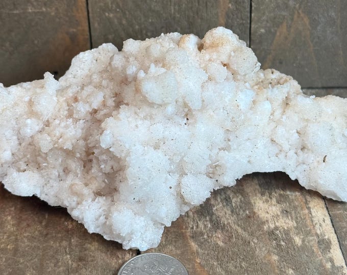 White Aragonite Crystal Cluster from Mexico – Raw  Stone Décor, Rare Mineral Specimen,  13