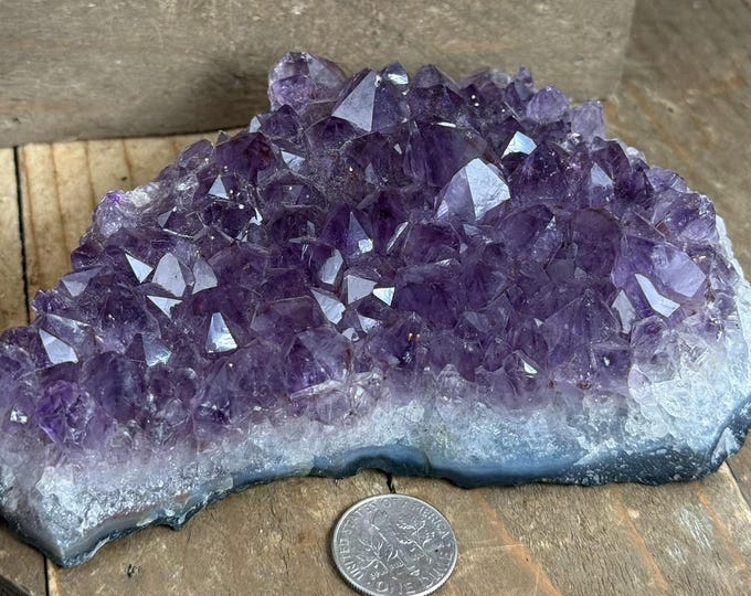 Amethyst Druzy Cluster | Raw Purple Amethyst Crystal from Brazil | Handpicked Collector Specimen | Natural Mineral Display Piece 6