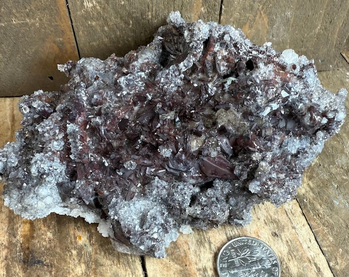 Dogtooth Calcite Crystal Specimen – Natural Pointed Calcite Cluster, Raw Mineral Formation, Rare Collectible Crystal for Display,   4 inch