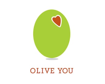 Olive You - Love Card