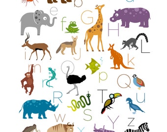 Safari / Jungle Animal Alphabet Print