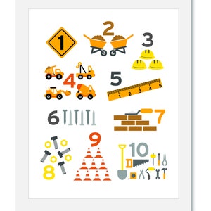 Construction Numbers Print